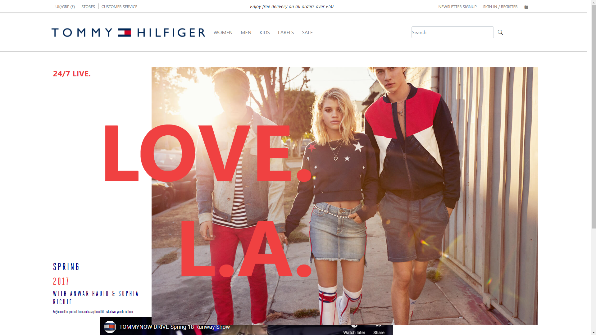 Image of Tommy Hilfiger landing page
